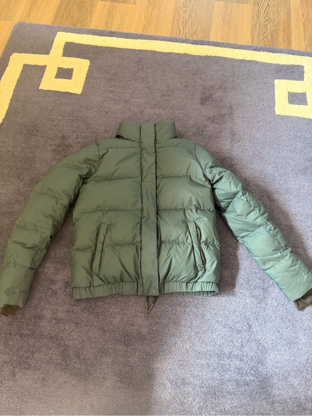 Athleta Olive Green Puffer Bomber Jacket